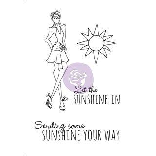 Mixed Media Doll Cling Rubber Stamps sunshine Set 4x6