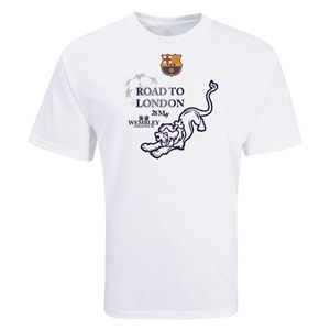 Euro 2012   Barcelona Road to London Lion T Shirt (White)