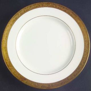 Mikasa Crown Jewel  Salad Plate, Fine China Dinnerware   Gold Encrusted Band,Whi