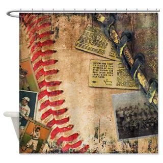  Vintage Baseball Shower Curtain  Use code FREECART at Checkout