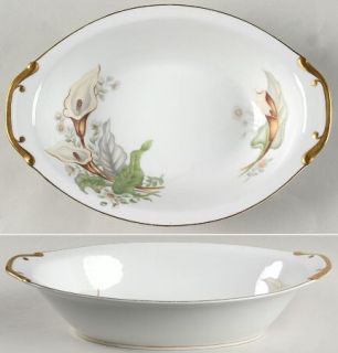 Grace Wood Lily 11 Oval Vegetable Bowl, Fine China Dinnerware   Wood Lily Flowe