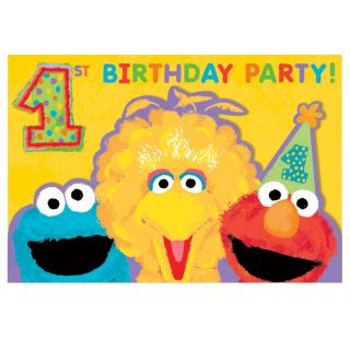 Sesame Street 1st Birthday   Invitations