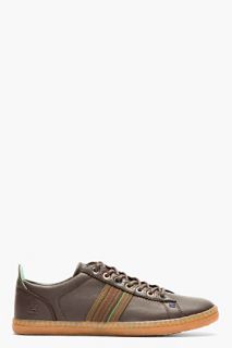 Paul Smith Jeans Brown Leather Osmo Sneakers