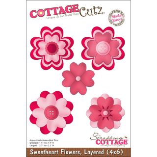 Cottagecutz Die 4x6 layered Sweetheart Flowers Made Easy