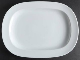 Thomas Vario White 13 Oval Serving Platter, Fine China Dinnerware   All White,