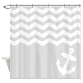  Nautical Gray chevron anchor Shower Curtain  Use code FREECART at Checkout