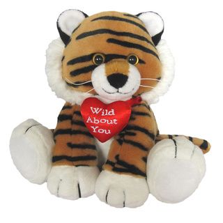 First and Main Valentines Plush Stuffed Tiger (BrownDimensions 7.5 inches long x 7 inches wide x 7 inches highWeight 0.2 pounds )