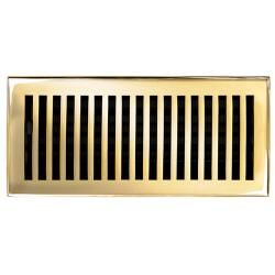 Brass Elegans Contemporary 4 X 10 Polished Brass Floor Register (Solid brassHardware finish Polished and lacquered brassDimensions 4 x 10 duct openingDue to the handmade nature of this product, there may be slight variations in size and finish.)