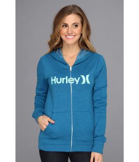 Hurley One Only Slim Fleece Zip Hoodie Womens Sweatshirt (Blue)