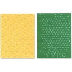 Sizzix Texture Fades Embossing Folders By Tim Holtz 2/pkg bubble   Honeycomb