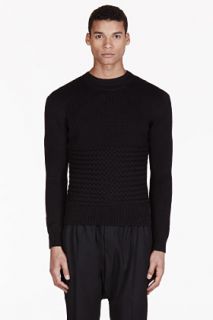 Carven Black Basket Weave Sweater