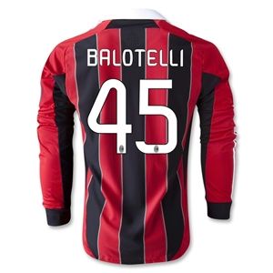 adidas AC Milan 12/13 BALOTELLI LS UCL Home Soccer Jersey