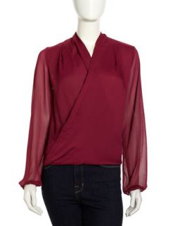 Wrapped Pullover Blouse, Wild Mulberry