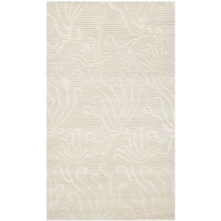 Martha Stewart Seaflora Pearl Silk/ Wool Rug (26 X 43)