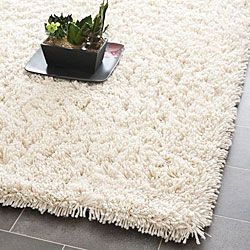 Hand woven Bliss Ivory Shag Rug (7 Square)