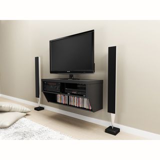 Series 9 Designer Collection Black 42 inch Wide Wall Mounted Av Console