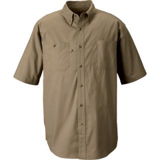 Gravel Gear Wrinkle Free Short Sleeve Work Shirt with Teflon   Khaki, Large