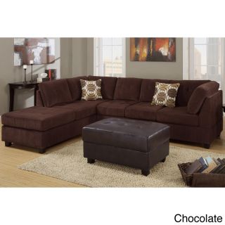 Salerno Reversible Sectional Sofa With Free Pillows And Ottoman