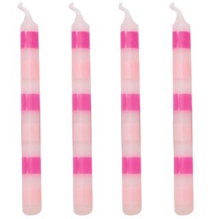 Pink Striped Candles