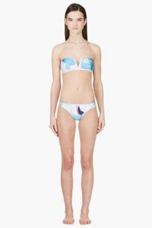 We Are Handsome Blue Printed The Drifter Gathered Bikini