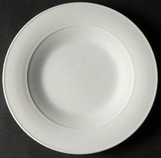Crate & Barrel China Halo Luncheon Plate, Fine China Dinnerware   All White,Rimm