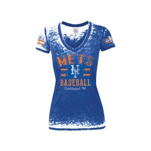 New York Mets 5th & Ocean MLB Womens Burnout Wash Baseball T Shirt