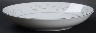 Sone Marietta Coupe Soup Bowl, Fine China Dinnerware   White Flowers, Gray Leave