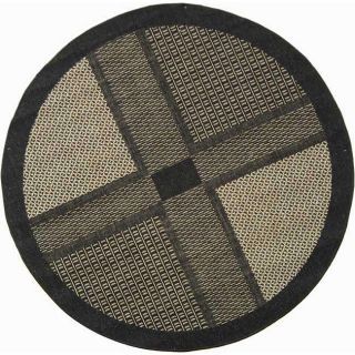Indoor/ Outdoor Lakeview Black/ Sand Rug (53 Round) (BlackPattern GeometricMeasures 0.25 inch thickTip We recommend the use of a non skid pad to keep the rug in place on smooth surfaces.All rug sizes are approximate. Due to the difference of monitor col
