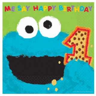 Sesame Street 1st Birthday   Cookie Monster Lunch Napkins