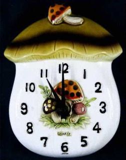  Merry Mushroom Hanging Wall Clock, Fine China Dinnerware   Brown & Orange