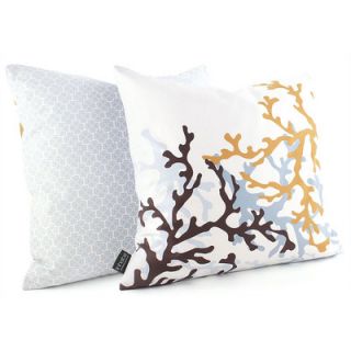Inhabit Spa Coral Suede Throw Pillow COAQ Size 18 x 18, Color Aqua