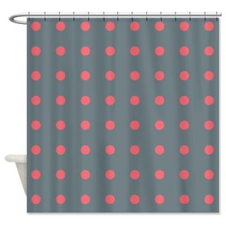  Polka Dots Grey Pink Shower Curtain  Use code FREECART at Checkout