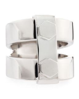 Lock and Nut Ring, White, Size 7
