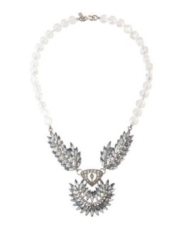 Crystal Feather Station Necklace