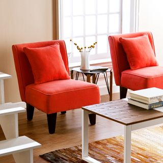 Holly and Martin Purban Red orange Slipper Chairs (set Of 2)