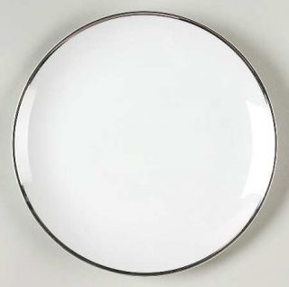 Ekco China Moderne Salad Plate, Fine China Dinnerware   White & Platinum