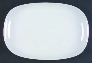 Couture Edelweiss 15 Oval Serving Platter, Fine China Dinnerware   All White, C