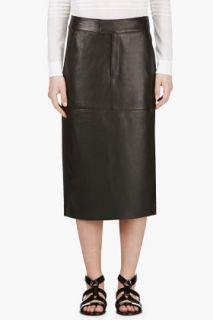 Helmut Lang Black Leather High_waisted Stilt Skirt
