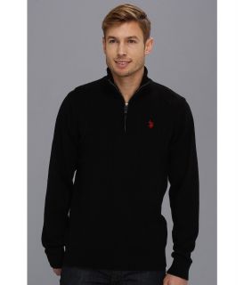 U.S. Polo Assn Cabel 1/4 Zip Mens Sweater (Black)