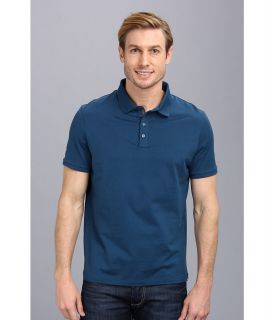 Elie Tahari Modern Craig   Piece Dyed Cotton Jersey Mens Short Sleeve Pullover (Blue)