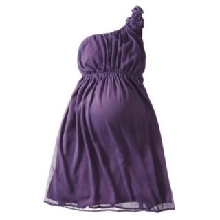 Merona Maternity One Shoulder Rosette Dress   Shiny Plum L