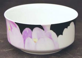 Mikasa Vogue Gravy Boat, Fine China Dinnerware   Purple,Pink Flowers On Black,No