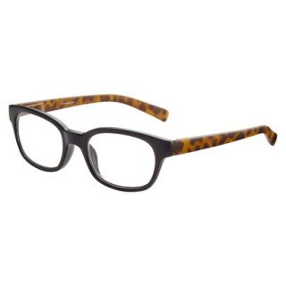 ICU Matte Black with Tortoise Temples Reading Glasses With Case   +2.5