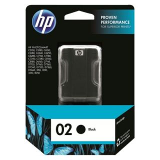 HP 02 Ink Printer Cartridge   Black (C8721WN#140)