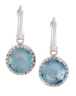 Pillar Blue Topaz & Diamond Earrings