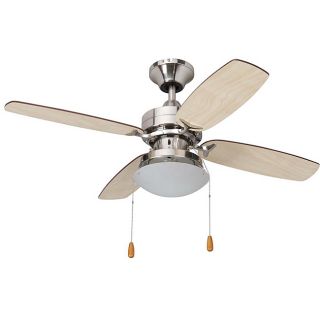 Contemporary Brushed Nickel Single light Ceiling Fan