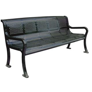 Leisure Craft Roll Formed Perforated Steel Commercial Park Bench   RF48 PERF 