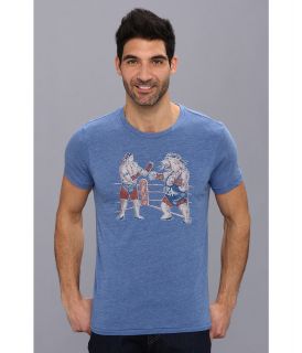 Lucky Brand Fighting Bear Graphic Tee Mens T Shirt (Blue)