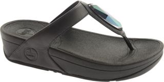 Womens FitFlop Chada Leather   Black Ornamented Shoes