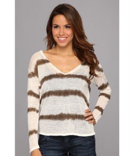 525 america V Neck Tye Dye Womens Sweater (White)